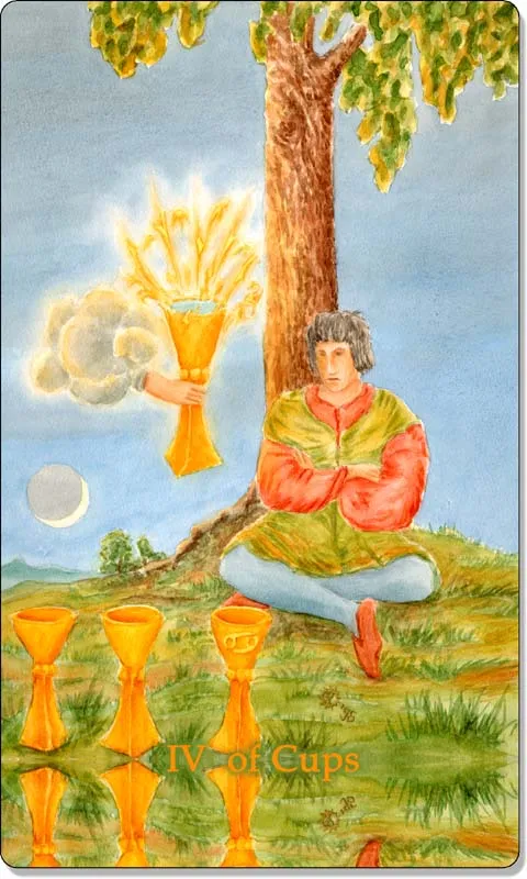 four of cups in reversed love reading